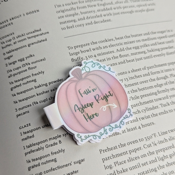 Pumpkin Fall Magnetic Bookmarks Readers Book lovers Autumn Pink Books Set Of 4 - Picture 14 of 14